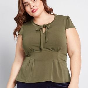 Modcloth Open Opportunity Knit Top Green